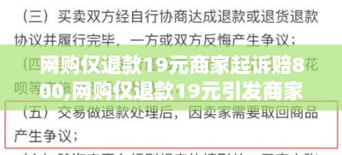 网购退款纠纷深度解析，退款19元引发商家诉讼与产品特性用户体验探讨