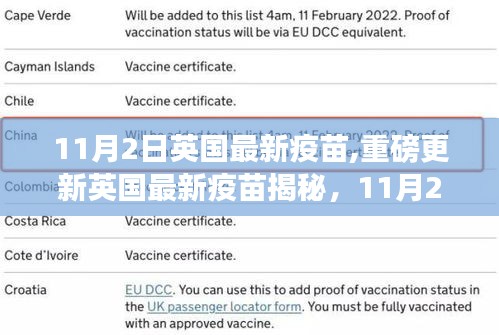 英国最新疫苗揭秘，开启健康新篇章的突破进展（11月2日更新）