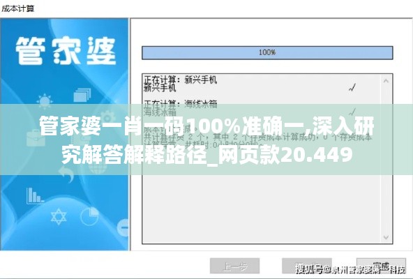 管家婆一肖一码100%准确一,深入研究解答解释路径_网页款20.449