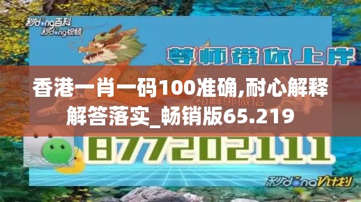 香港一肖一码100准确,耐心解释解答落实_畅销版65.219