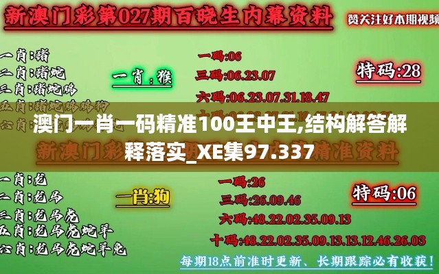 澳门一肖一码精准100王中王,结构解答解释落实_XE集97.337