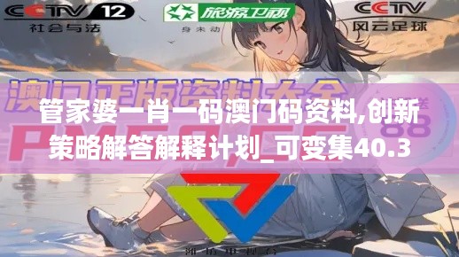 管家婆一肖一码澳门码资料,创新策略解答解释计划_可变集40.371