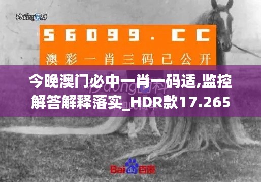 今晚澳门必中一肖一码适,监控解答解释落实_HDR款17.265