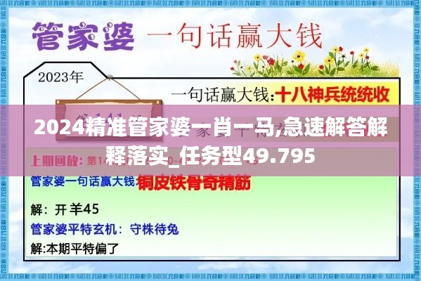 2024精准管家婆一肖一马,急速解答解释落实_任务型49.795