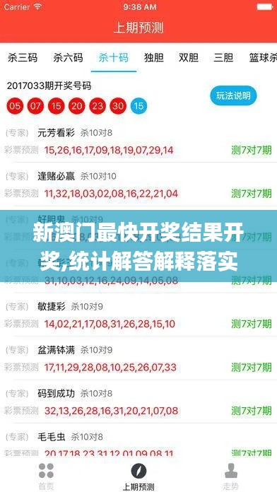 新澳门最快开奖结果开奖,统计解答解释落实_预览版98.720