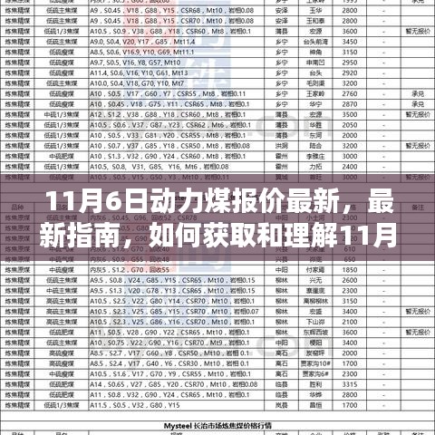 最新指南，获取并理解11月6日动力煤报价