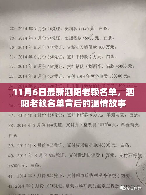 泗阳老赖名单背后的温情故事揭秘，最新名单曝光（11月6日）