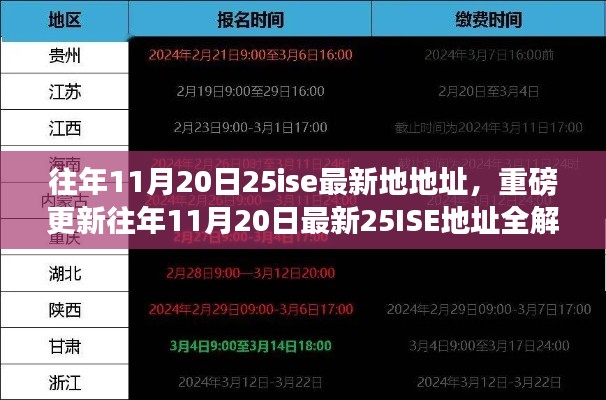 『往年11月20日最新ISE地址解析，重磅更新，不容错过！』