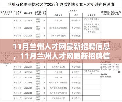 11月兰州人才网最新招聘信息及其职场机遇与挑战概览