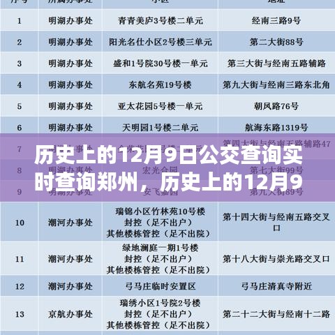 历史上的12月9日郑州公交实时查询之旅，探寻城市公共交通变迁轨迹